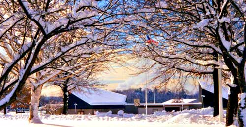 Elm Avenue Park Office in Winter